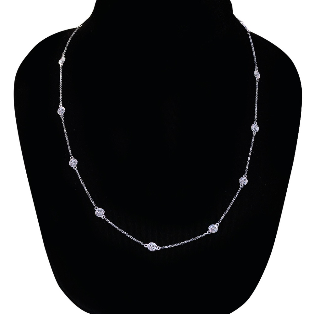 1.80 Ct. tw. Round Cut Diamonds By The Yard Necklace 14K Gold - Picture 3 of 10